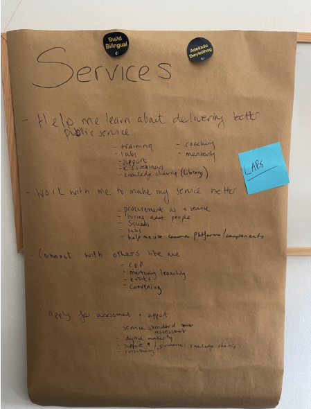Our first iteration of how we could help improve digital services.