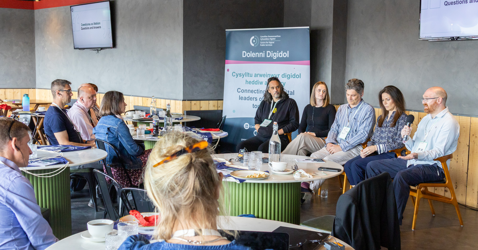 The panel speaking to attendees at Dolenni Digidol.